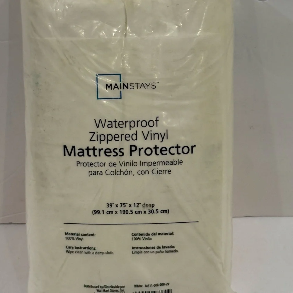 Mainstays Waterproof Vinyl Mattress Protector - White